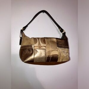 Vintage Coach Patchwork Suede Bag